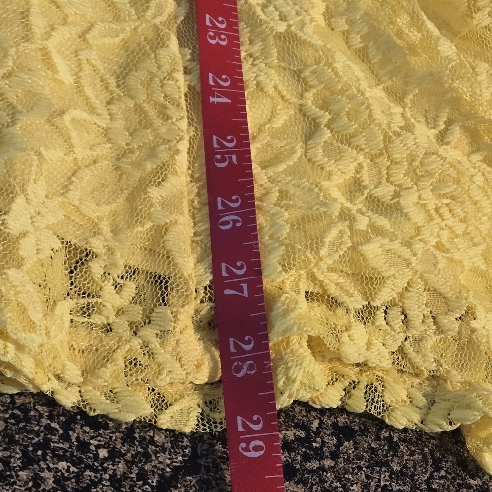 NWT Ashley Blue Woman’s L Trumpet Skirt Yellow Floral Lace Lined USA Made - Picture 9 of 12